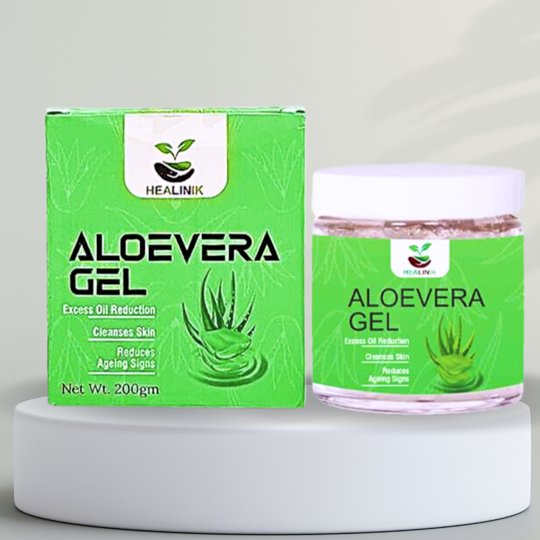 Healinik Pure Aloe Vera Skin Gel | 100% Pure No Chemicals | For Skin and Hair - healinik